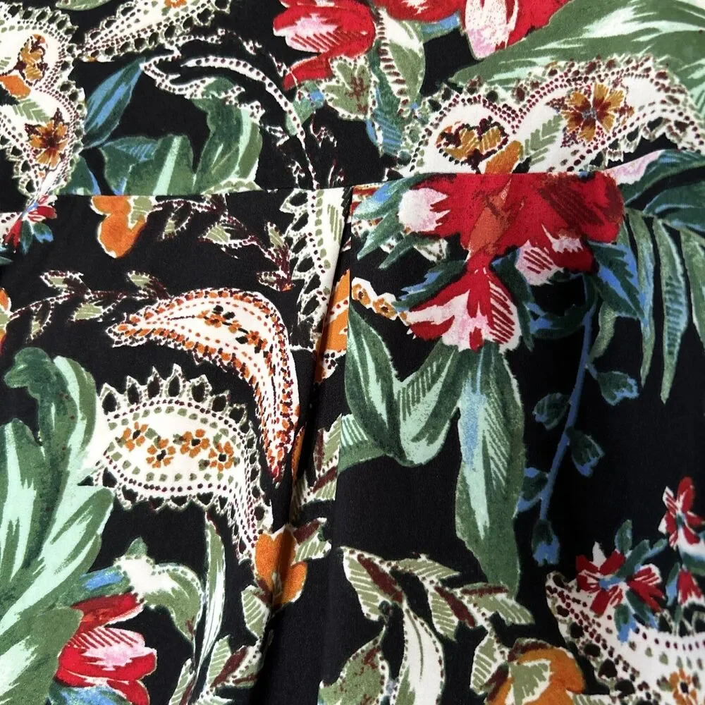 Attitudes by Renee Stretch Knit Floral Print Tunic Blouse Collar Plus Size 2X